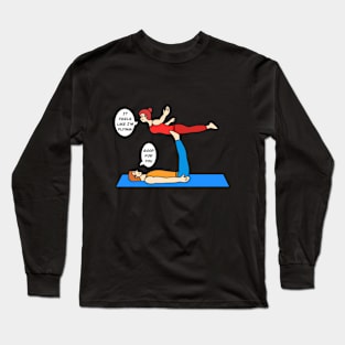 Acroyoga plank press pose Long Sleeve T-Shirt